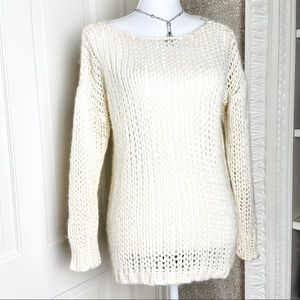 Saint Laurent off white wool mohair chunky sweater XS